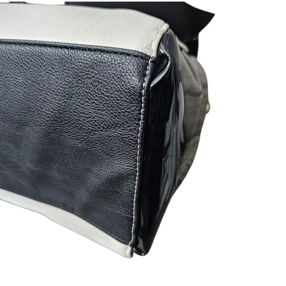 Betsey Johnson New Double Big Bow Black And White Satchel Shoulder Handbag - Picture 14 of 16